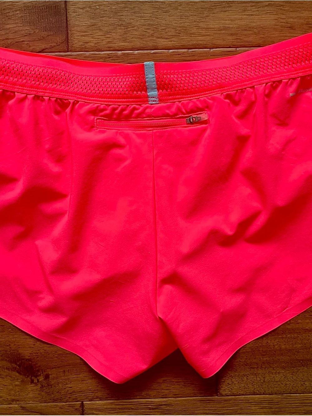 NIKE Aeroswift Running Shorts Hot Pink Neon Coral Sz L Perforated Reflective - Picture 5 of 11